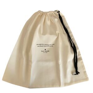 Kate Spade Dust bag 19" x 17" White Drawstring Storage Bag with Black String